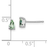 14kw 5x3 Pear Checker-Cut Green Quartz Earrings